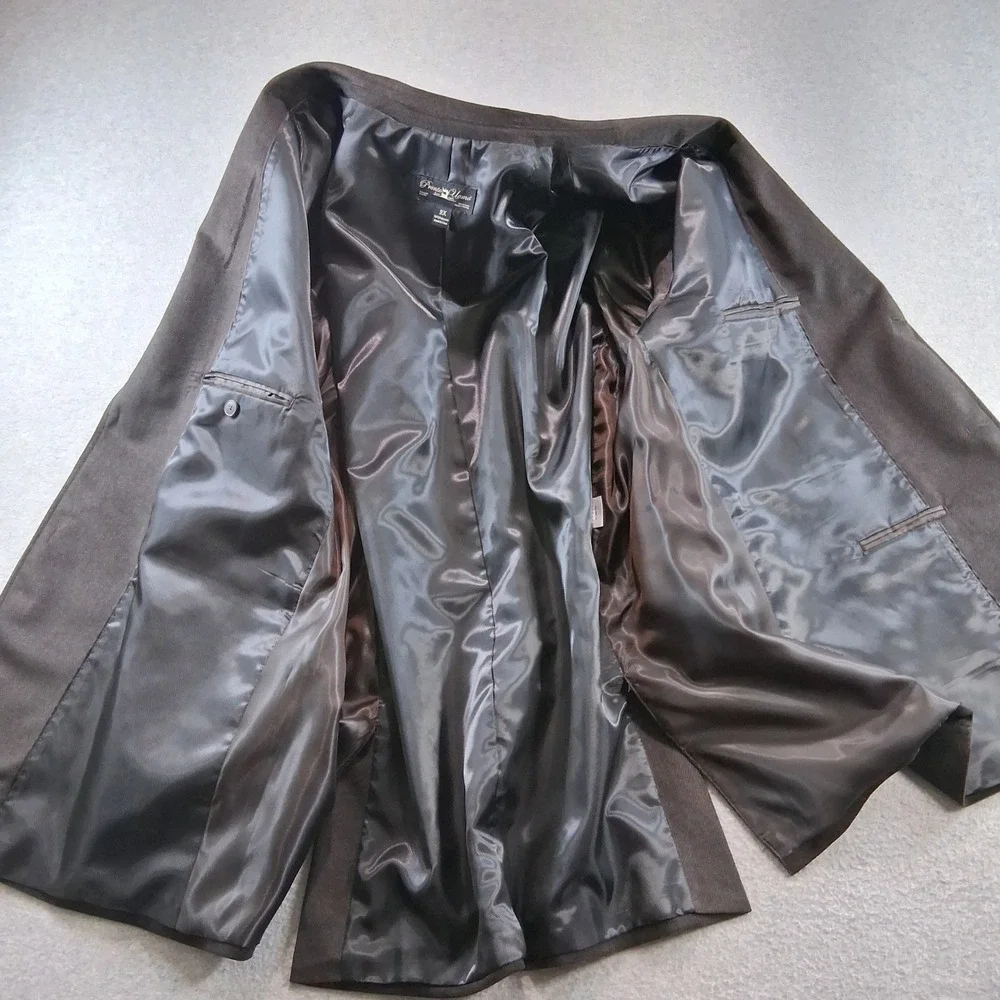 Pronto Uomo Blazer 2X 50R Brown Classic Textured 2 Button Sport Coat Double Vent